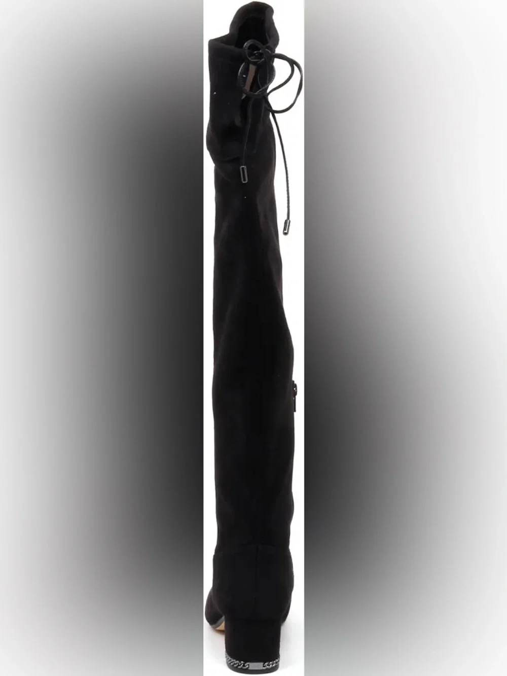 Michael Kors Jamie Over-the-Knee Boots Black 8.5 Chain Heel